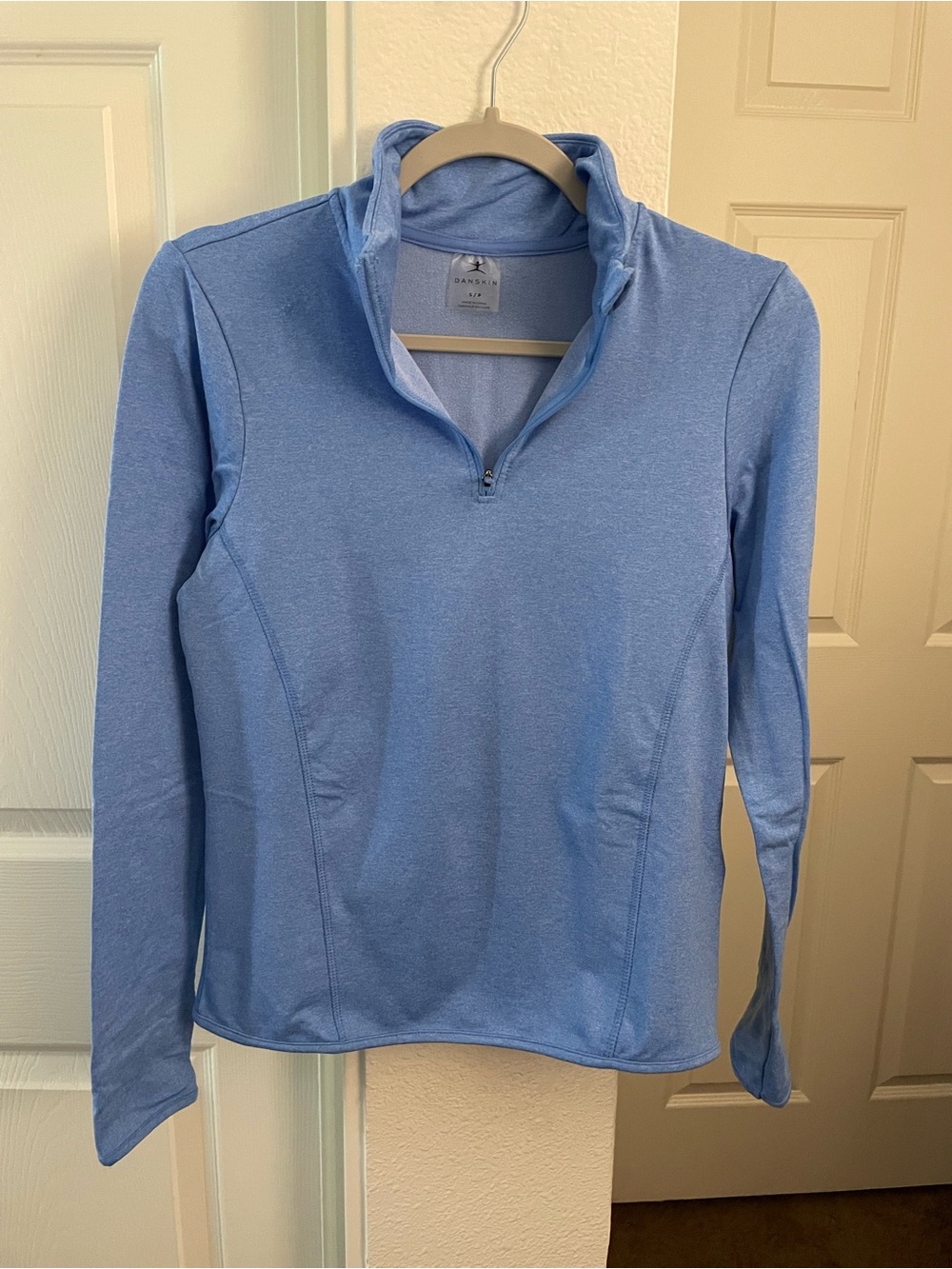 Danskin Light Blue Quarter-Zip Turtleneck Performance Sweater